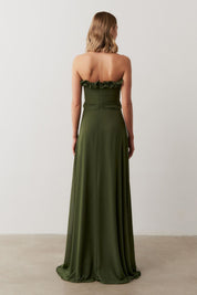 Vestido de Festa Longo com Aplicação de Flores no Busto - Irene Oliva