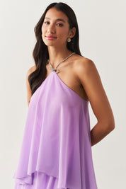 Vestido de Festa Longo em Camadas - Barcelona Lilás