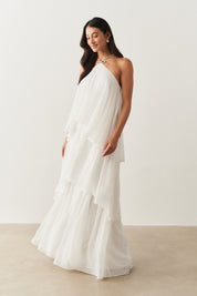 Vestido de Festa Longo em Camadas - Barcelona Off White