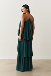 Vestido de Festa Longo em Camadas - Barcelona Petróleo