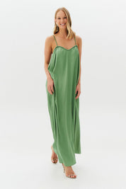 Vestido Long Midi com Alças e Amarração nas Costas - México Oliva