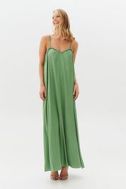 Vestido Long Midi com Alças e Amarração nas Costas - México Oliva