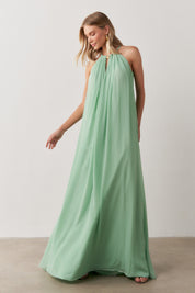 Vestido Longo com Alça Fina Ajustável - Adélia Menta