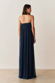 Vestido Longo em Chiffon sem Alça - Líbia Marinho