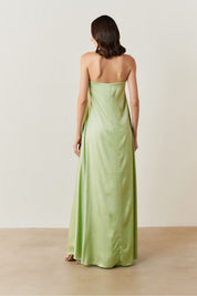 Vestido Longo sem Alças com Decote em V - São Paulo Menta