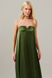 Vestido Longo sem Alças com Decote em V - São Paulo Oliva