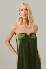 Vestido Longo sem Alças com Decote em V - São Paulo Oliva